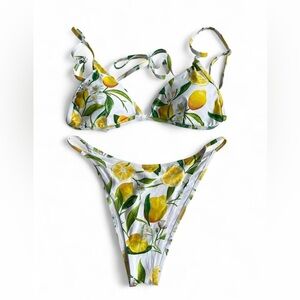 Lemon Print Bikini Set